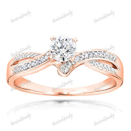 Elegant Rose Gold 14K Diamond Engagement Ring Available in All ring sizes