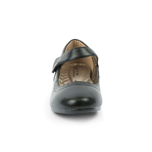 TTP Classic Ladies Wedge Heel Courts with Loop and Hook Strap