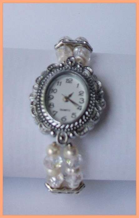 Genuine white freshwater pearl watch