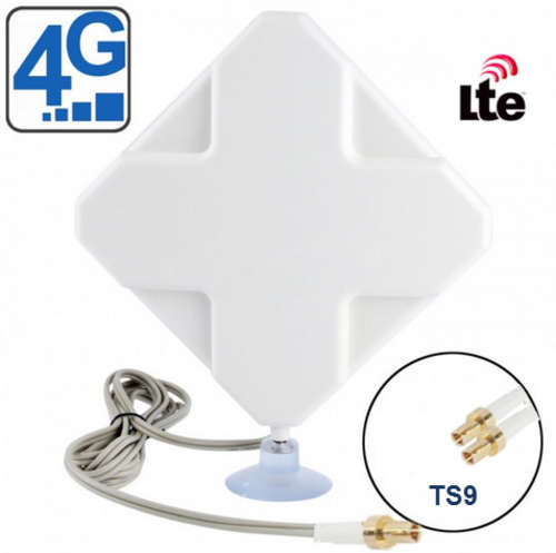 4G LTE antenna, 35dbi, Two TS9 Connector (Most 4G/LTE modems)