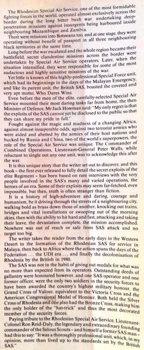 THE ELITE - The Story of the Rhodesian Special Air Services