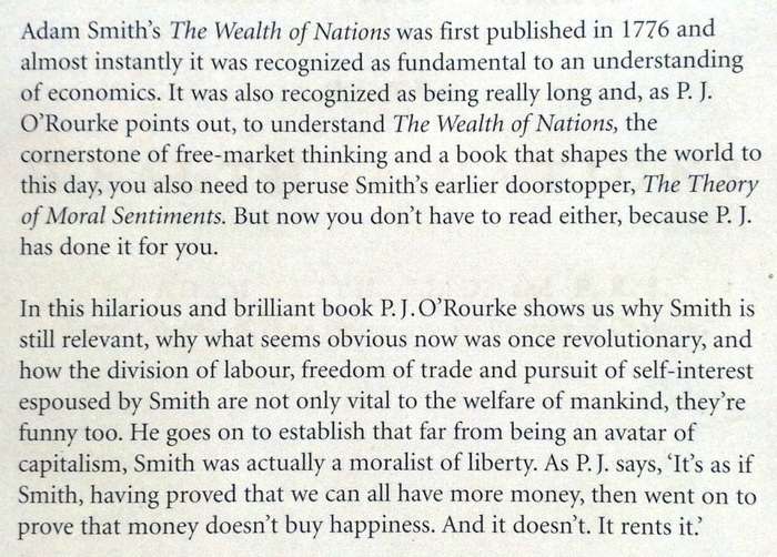 P J O` Rourke on The Wealth of Nations