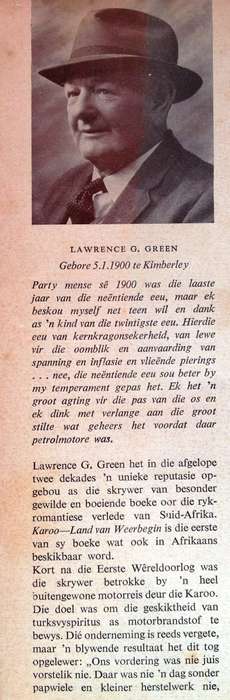 KAROO - Land van Weerbegin - Lawrence G Green - Hardeband