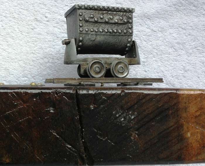 Vintage model of coco pan on Rhodesian Teak from Kimberley Mine (Colesberg Kopje - "Big Hole")