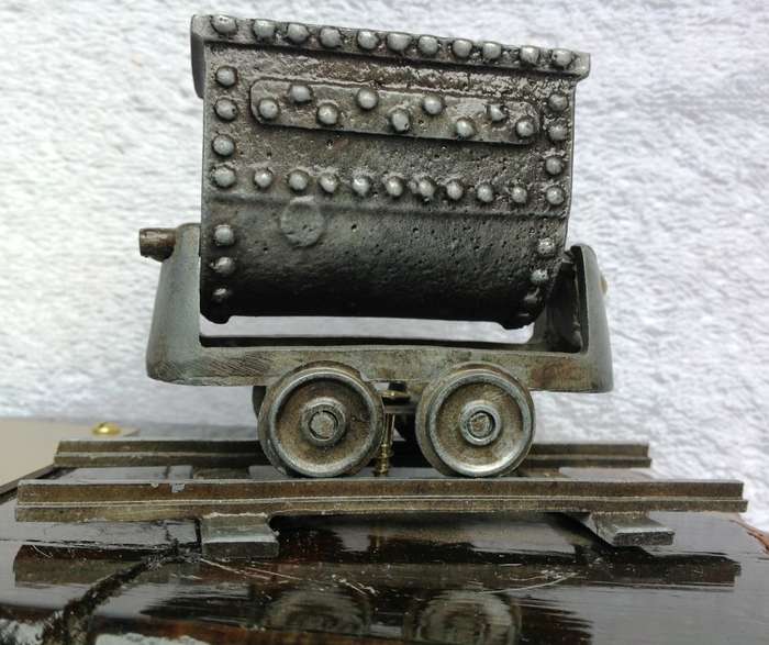 Vintage model of coco pan on Rhodesian Teak from Kimberley Mine (Colesberg Kopje - "Big Hole")