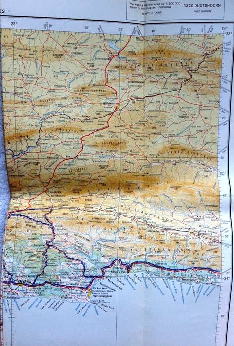 MAP - OUDTSHOORN - Ref 3320 - First edition 1977     1 : 500,000