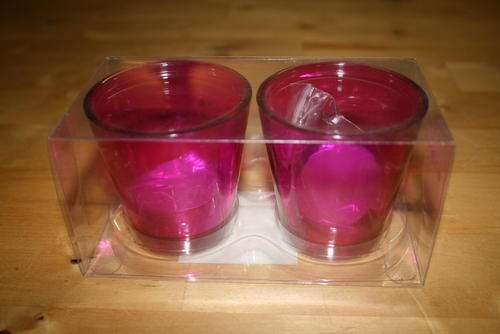 2 x Summer Brights Glass Votive Candles - Pink