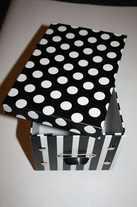 Beautiful Black and White Cardboard Storage box with lid