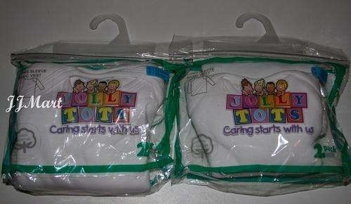 4 x Jolly Tots Baby Vests - Short Sleeve (6-12 months)