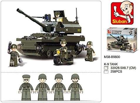 Sluban M38-B9800 Tank Building Bricks Set - 258 pieces  (Box damaged)