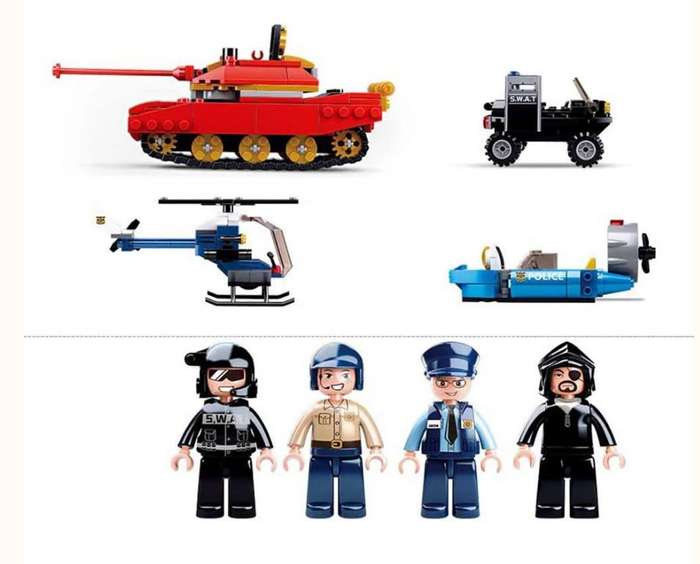 Sluban Police Tank Chase Builder - 460 Pieces (Box damaged)