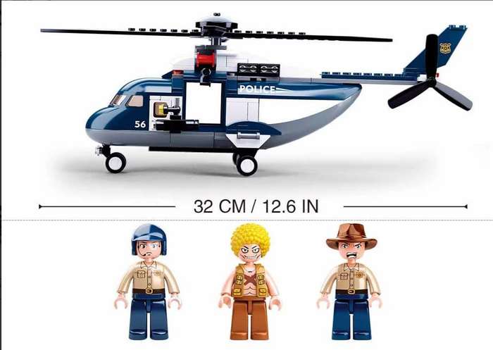 Sluban Building Set: Police Helicopter and Truck - 285 Pieces (Box damaged)