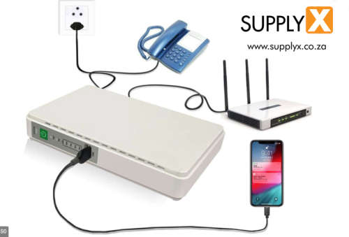 Mini UPS with USB and PoE Output keeps your wifi router etc powered during loadshedding