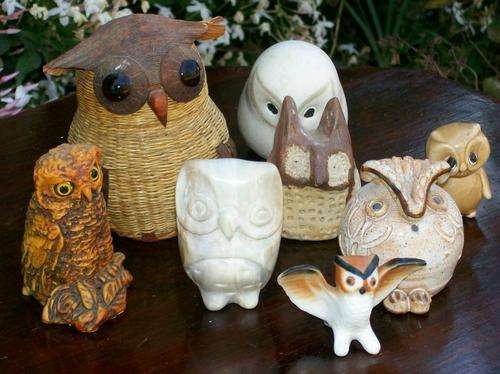 8 ASSORTED OWL ORNAMENTS ##CRAZY R1 START##
