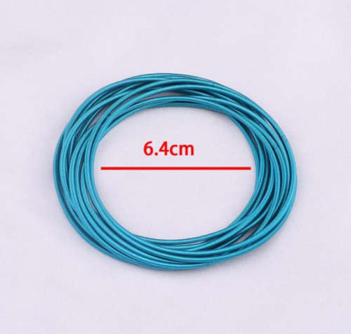 Mint Blue Stretchies - Guitar String Coil Bracelets - Set of 10