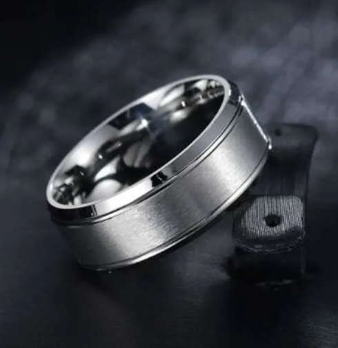 Men`s Stainless Steel Silver Colour Ring (Large Size) Kindly see sizing image attached. Size 12