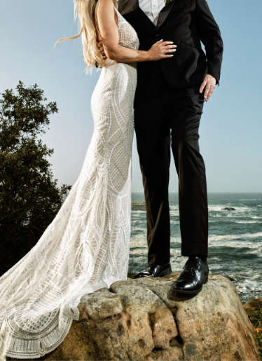 Designer Wedding Dress Size 8 / 10, Fully Beaded