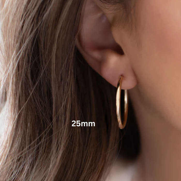 Gold Colour Stainless Steel Hoop Earrings - 25mm