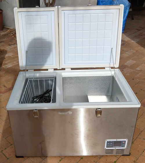 100 liter DUAL COMPARTMENT stainless steel 12V Camping Fridge and Freezer