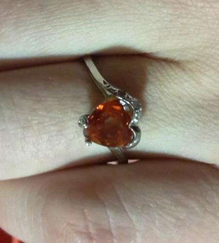 Genuine DIAMONDS and AZOTIC TOPAZ! Beautiful  1.20ct(!!) Azotic Topaz, diamond & Plat/925 Ring(Sz 7)