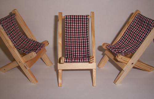 small deck chairs, various colours