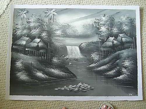 STUNNING NEW ORIGINAL ACRYLIC PAINTING - 76 x 50 cm - by 70 year old Thailand Artist !