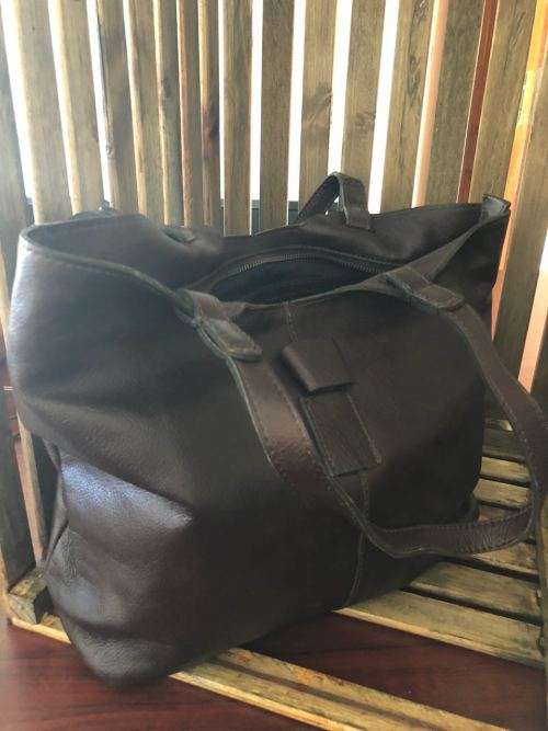Genuine leather brown bag for sale