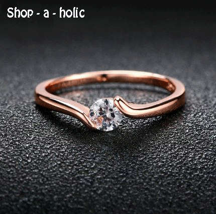 * DAINTY DESIGNER 0.11 ct  ~  18K ROSE GP ENG RING * Size 6 / 7 / 8 *