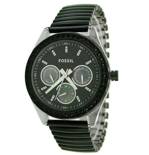 Women's Black Fossil Expandable Band Glitz Watch ES2954***FREE SHIPPING***