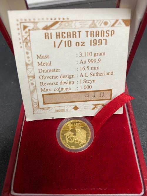 1997 Heart Transplant Gold 1/10th Oz