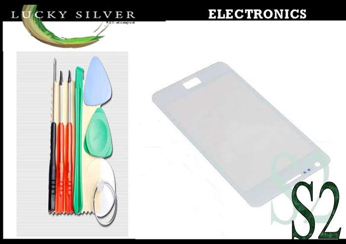 Samsung  S2 i9100 Front Glass Lens screen - white -  with free tools