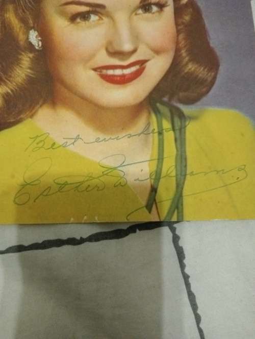 Esther Williams, American actress,swimmer, original autograph
