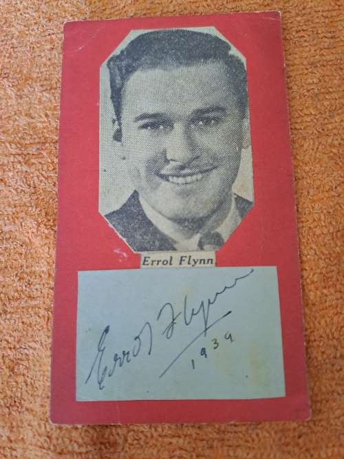 Errol Flynn original autograph, 1939