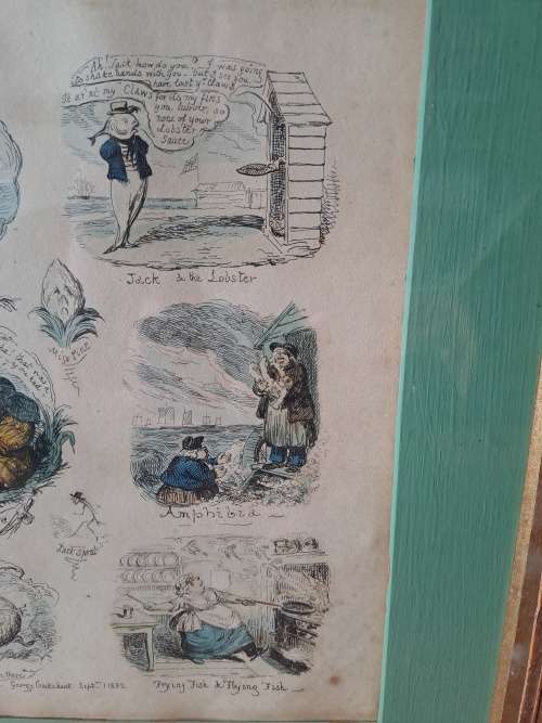 George Cruikshank etching dated 1832,brilliant satire