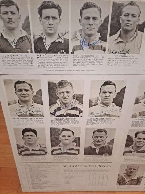 Springboks 1951/52 ,Pictures ,fixtures,Personalities,32 original autographs, including Managerand a