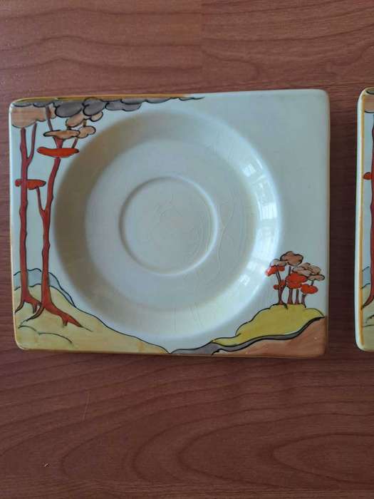 Clarice Cliff, very rare Art Deco, Beswick Royal Staffordshire Saucers, Bargain!!!