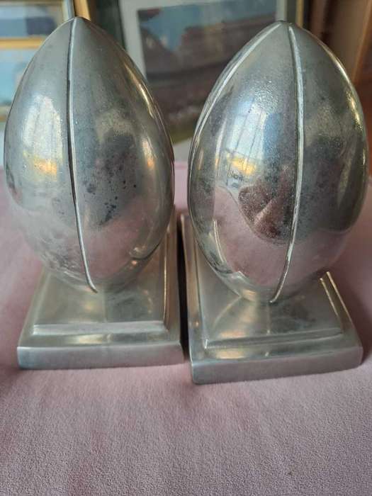 Culinary Concepts silverplated rugby ball bookends