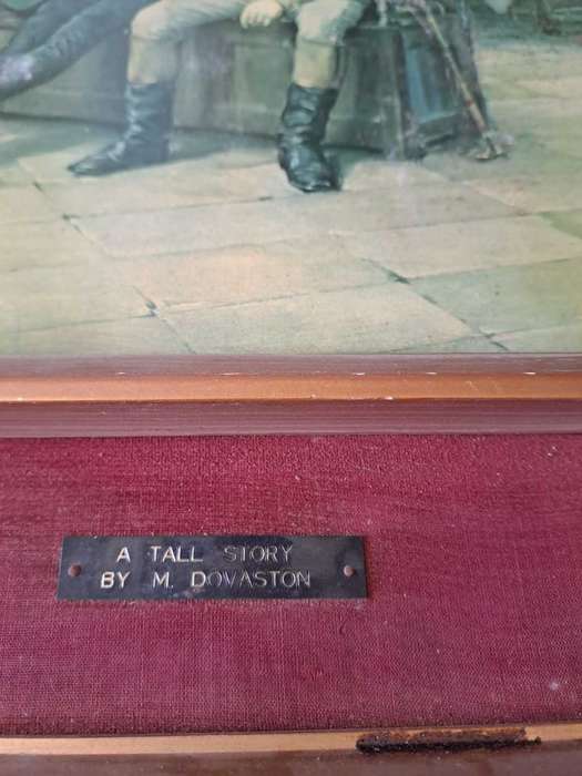 Lovely Antique Print A TALL STORY by Margaret Dovaston, Framed