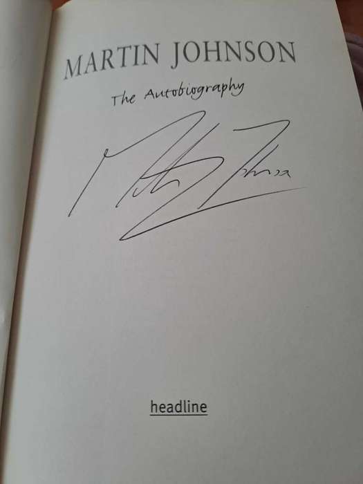 Martin Johnson, autobiography, hardcover, signed, 364 pages