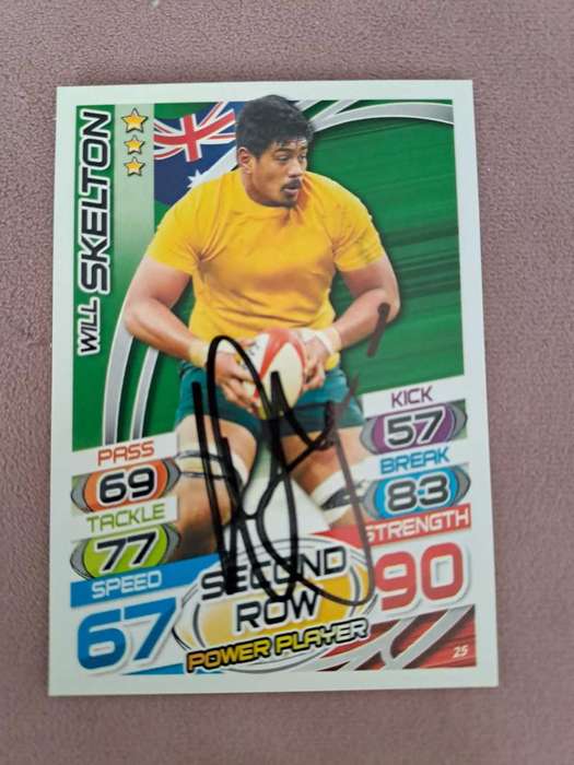 Rugby, Will Skelton original autograph
