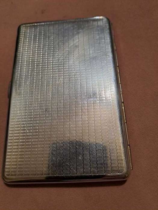 England with Counties silver/chrome plated cigarette case
