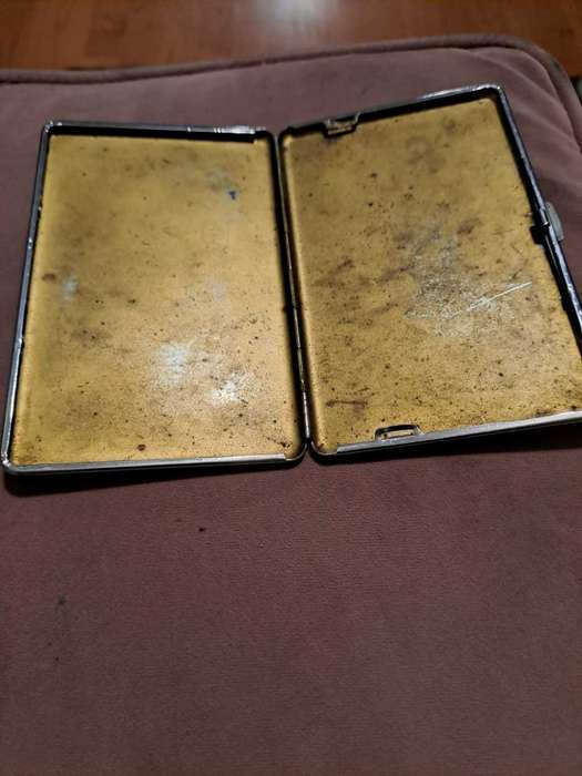 England with Counties silver/chrome plated cigarette case