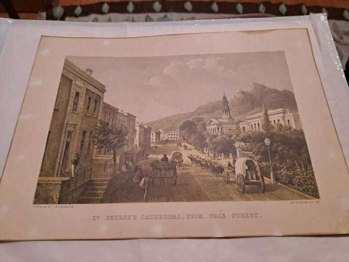 Thomas W Bowler, St George`s Cathedral from Wale Street, Lithograph
