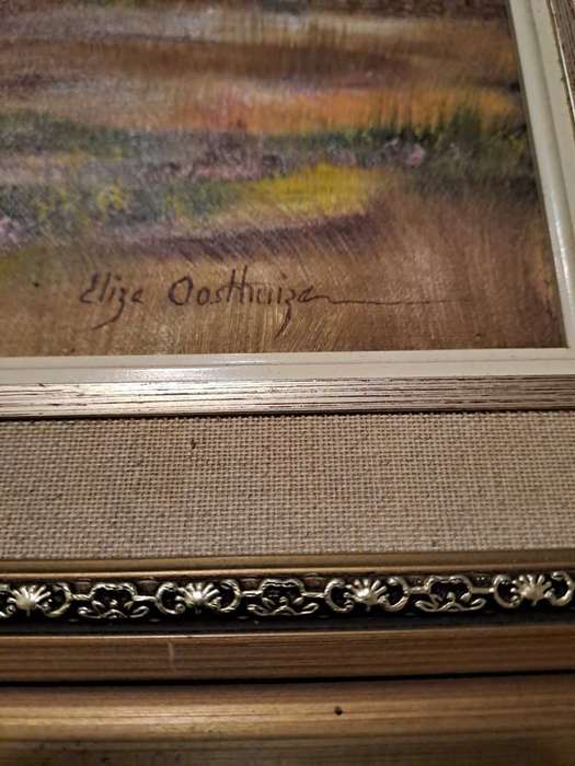 Original Elize Oosthuizen  oil, water and pastel, rural scene