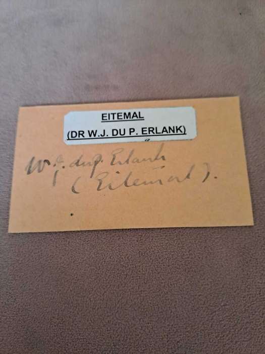 Eitemal (Dr W J du P Erlank) original signature