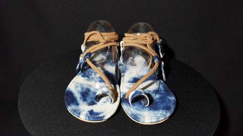 Ocean Echo Toffee Latte Cording Denim Sandals