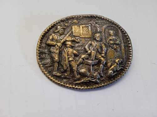 Street scene brooch