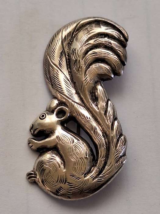 Silver Squirrel brooch