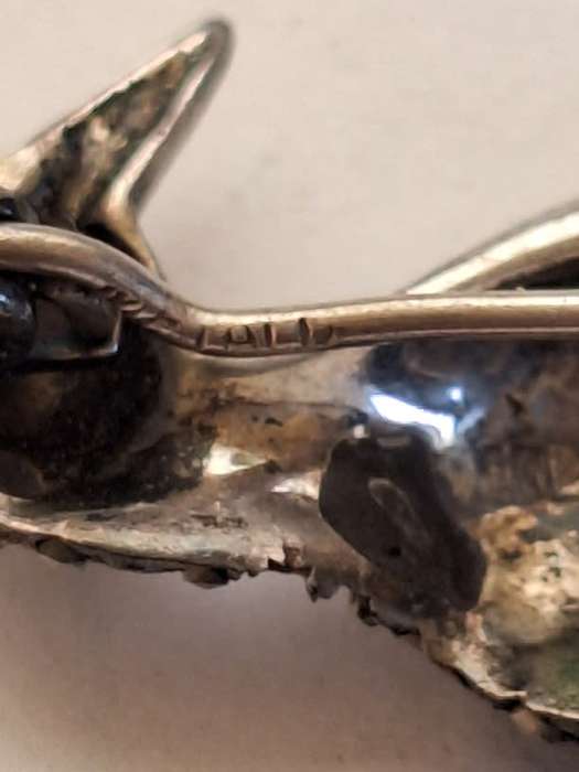 Marcisite silver penguin brooch