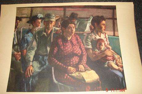 BUS PASSENGERS BY RAPHAEL SOYER PRINT